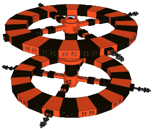Black Quarter space wheel with base ships in dock